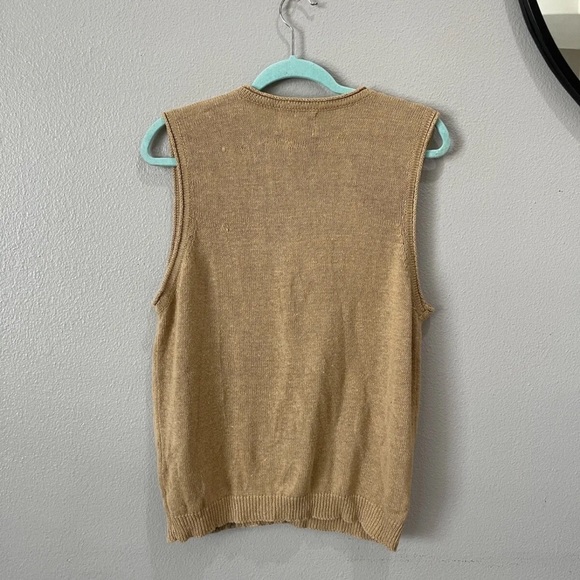 Vtg Lacy Afternoon Cotton Ramie Knit Vest Pearl Detail Embroidered Cottagecore - Picture 5 of 6